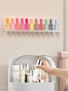 8pcs Vinyl Record Wall Mount Holder, Transparent Acrylic Vinyl Record Storage Box, 1/2 Inch Album R - Clear - View 3