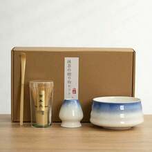 4件組/1件組抹茶碗套組，含茶筅、抹茶刷、抹茶碗、100根茶筅、茶筅架，日式抹茶茶具禮盒 - 升級 - 查看 18