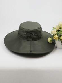 1 pièce Chapeau de pêcheur unisexe à large bord avec protection solaire camouflage et protège-cou, chapeau de randonnée, d'escalade et de pêche pour sorties quotidiennes, vacances et protection solaire - H - Voir 14