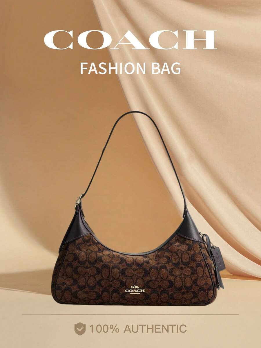 Coach Ella 35 Women's Shoulder Bag Hobo Purses Zipper Bag - 深棕色 - 查看 1