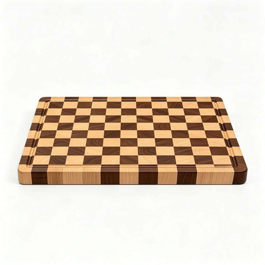 ONESIMCR (17x12 Inches) Large Checkered Cutting Board, Bread Board. Made From High-Quality Acacia Wood,  Suitable For Home Kitchens And Restaurants. Ideal For Cutting Meat, Cheese, Bread, Vegetables, And Fruit. - View 1