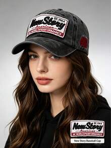 Embroidered Letter Adjustable Baseball Cap, Breathable Sun Protection, Versatile Fashion Accessory For Everyday Wear,Summer,Beach,Hat,Holiday,Travel - Multicolor - View 10