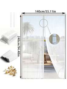 Magnetic Screen Door, Magnetic Closure, Insect-Proof & Breathable, Thickened Mesh, Pet-Friendly, Suitable For Front Door, Sliding Door, Fly Screen, Fly Curtain, RV Accessories, Fly Net, Mosquito Net, Screen Door, Fly Net/Insect-Proof Screen - Multicolor - View 24