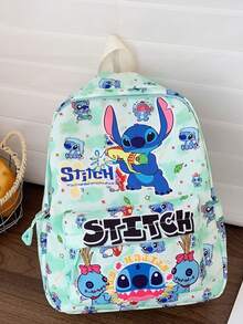 Lilo & Stitch 卡通印花背包，時尚紫色，適合日常使用，官方授權產品 - 彩色 - 查看 9