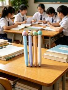 4支动物主题中性笔,笔身颜色鲜艳,笔帽卡通设计可爱,0.5毫米黑色墨水,书写流畅速干,适合家庭、办公室、学校使用。 - 套裝 - 查看 10