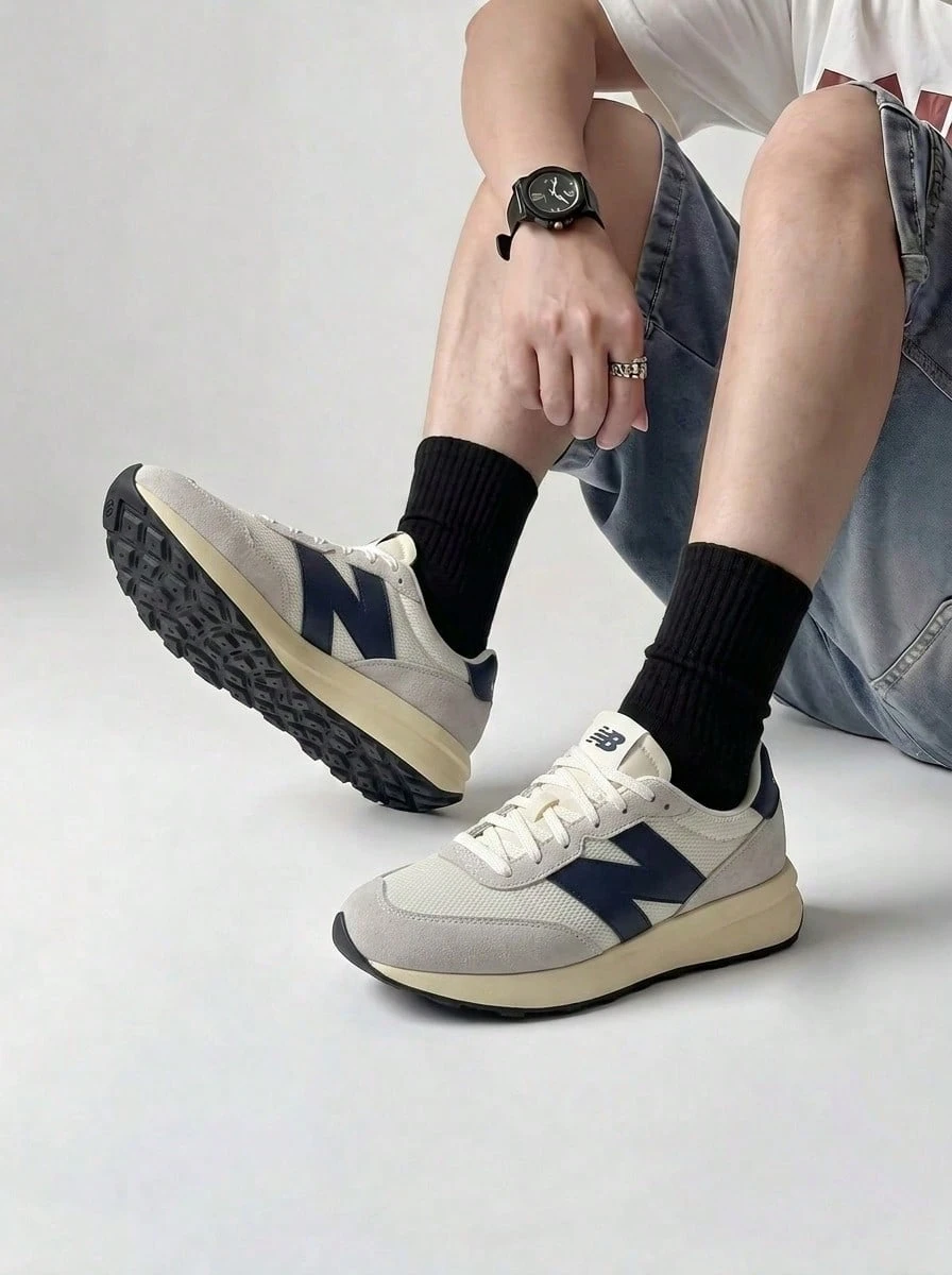 New Balance Unisex Shoes U370EC Navy White - NAVY - View 1