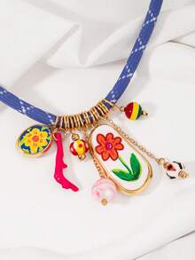 1pc Bohemian Vacation Egg Flower Women's Necklace (Random Accessory Color) - Multicolor 4 - View 3