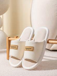 Men's Indoor Slippers, Spring/Autumn Comfortable Floor Lightweight Non-Slip Breathable Open-Toe Slippers, Couple Style, Suitable For All Seasons - White - View 4