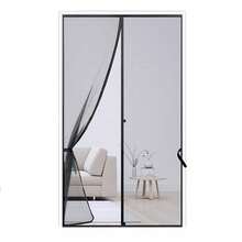 1 pieza Cortina magnética para puerta mosquitera, pantalla a prueba de viento mejorada para verano, sin necesidad de taladrar, cortina de malla - ventilación a prueba de insectos, diseño clásico, adecuada para dormitorio, sala de estar, puerta y ventana de caravana, incluye cinta adhesiva - cortina de puerta - Ver 18