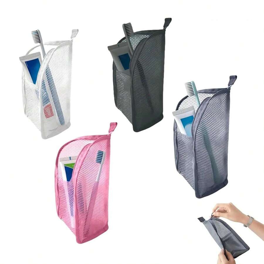 Upright Toiletry Bag, Portable Lightweight Travel Toiletry Bag, EVA Travel Toothbrush Storage Bag, Foldable Waterproof Transparent Hanging Travel Toiletry Bag/Cosmetic Storage Bag