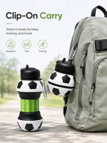 Novelty Water Bottle With Retractable Sphere Design And Key Ring Leak Resistant Silicone Folding Mechanism For Fitness Enthusiasts Sleek Minimalist Carrier To Hold Beverages During Running Traveling And Gym Travel Essential Water Bottle - 彩色 - 查看 3