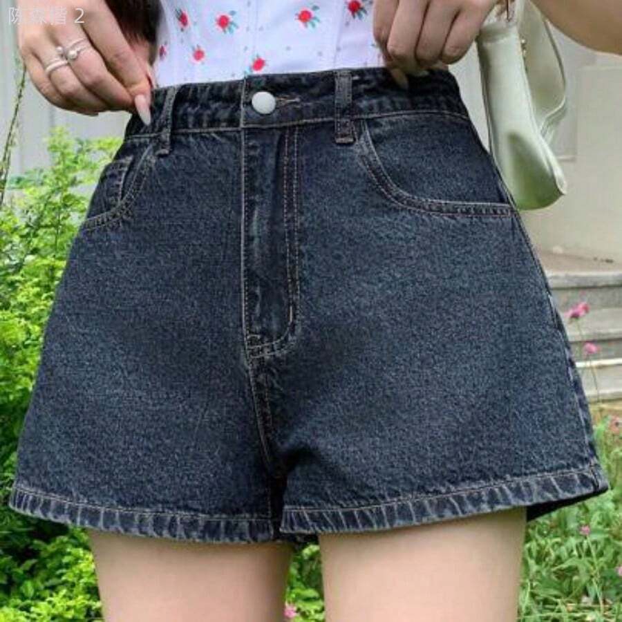 Women Denim Shorts - Dark Washed Blue - View 1
