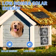 Solar Powered Electric Ventilation Fan With Solar Panel, 10W/12V Dual Fan Solar Fan, Suitable For RV Travel, Camping , Greenhouse, Shed, Pet House, Window Exhaust Pipe - Black - View 4