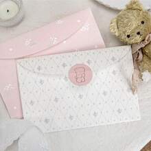Bear Gold Foil Letter Set | Comes With Envelopes, Perfect For Gifts, Cute And Premium Student Birthday Gift Confession Envelope, High-Quality Letter + Envelope Set - one-size - View 4