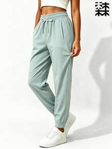 mulinsen Women's Versatile Casual Jogger Pants, Suitable For Lounging And Workout - Green - View 4