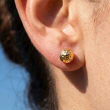 S SHOPBOHO 1 Pair Gold Golf Ball Stud Earrings, Sports Preppy Style Girls Jewelry Gift, Casual Everyday Country Club Outfit - Yellow Gold - View 4