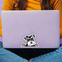1pc Cute Personalized Creative Schnauzer Dog Car Sticker, Vinyl Waterproof Sun-Proof, Suitable For Car Rear Glass, Bumper, Window, Motorcycle, Laptop, Suitcase And Wall Sticker - Snaway - View 6