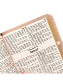 Bíblia Sagrada Letra Grande Botão Preta C/ Marrom C/ Harpa - Livro único - Visão 6