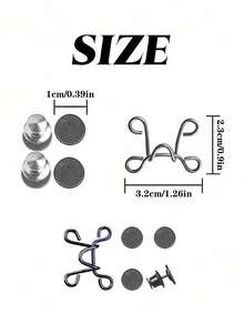 2/4/6/8Sets Nail-Free Metal Jeans Button Snaps Detachable Pants Clips Buttons Pins DIY Waist Tightener Clothing Buckles Sewing Tools - Multicolor - View 3