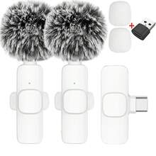 Nuevo Micrófono Lavalier Inalámbrico Portátil para Grabación de Audio y Video, Mini Micrófono para iPhone, Android, PC, Cámara, Transmisión en Vivo, Juegos y Teléfono - USB 2 en 1 rojo con conector C - Ver 4