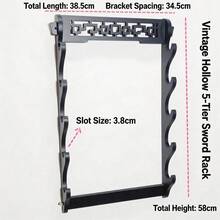 Multi-Layer Wall Mounted Katana Knife Shelf Support Wooden Samurai Sabre Real Size Japanese Katana Storage Rack Organizer Damascus Sword Stand Holder Display Home Decoration Accessories - Black - View 10