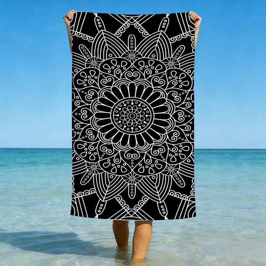 1pc Realistic 3D Dolphin Print Microfiber Beach Towel, Quick Dry Sand Resistant Super Absorbent Swimming Towel, Large Rectangle Beach Blanket For Summer Vacation Pool Travel Camping Bath Use - Multicolor - View 1