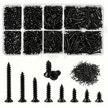 560piece Black Self-Tapping Screw Set In Various Sizes And Styles - For Wood Repair And Appliance Assembly, Includes Convenient Storage Box - Black - View 10