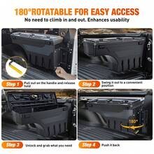 Nilight Truck Bed Tool Box Passenger Side Truck Tool Box Fit For Chevy GMC Sierra 1500 2500 3500 2007-2018 ABS Swing Case Truck Bed Storage Box W Lockable Lid Waterproof Wheel Well Toolbox - A - View 4