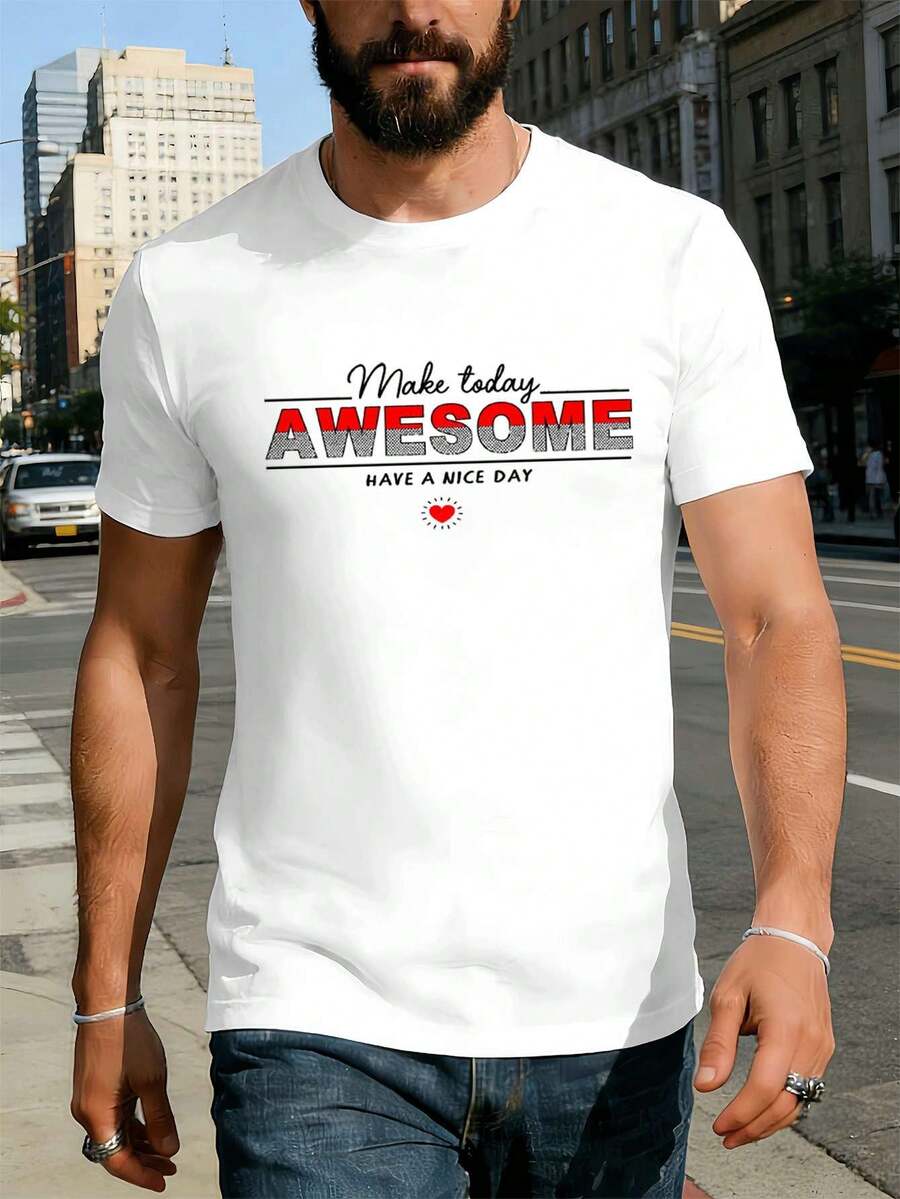 Men Plus Size T-Shirts - 白色 - 查看 1