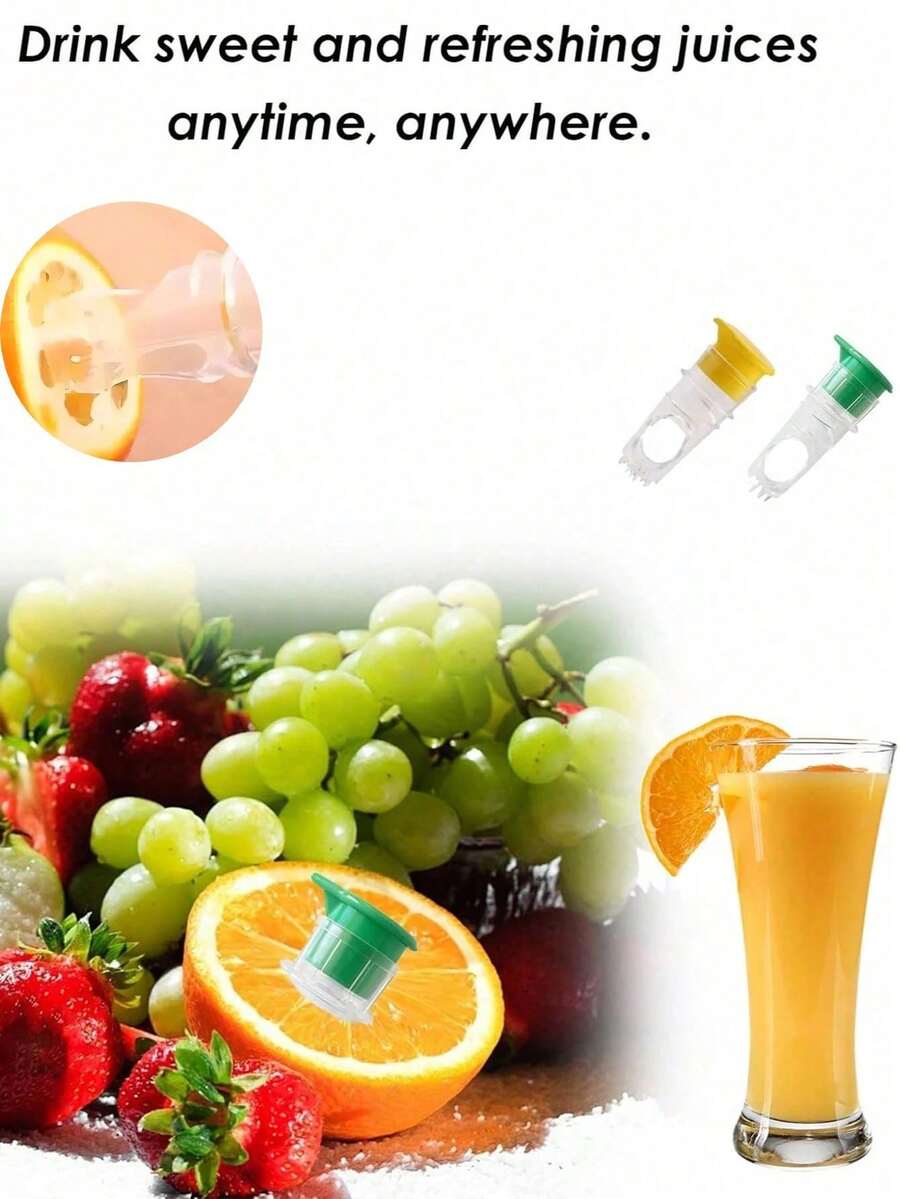 Lemon Juicer, Citrus Squeezer, Portable Manual Lemon/Lime Press, Built-In Strainer, Orange - Multicolor - View 1