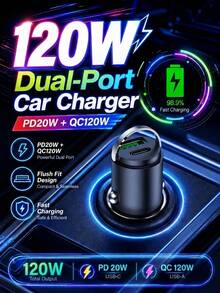 XF.Meraki 120W Mini 拉環式車充 – PD/QC 快充，Type-C，便攜合金適配器；小巧便攜，汽車配件，情人節禮物，聖誕禮物 - 120W快充 - View 10