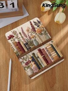 Kingsung Flowers & Books Pattern Tablet Protective Case,Compatible With IPad 9.7/10.2/10.5/10.9/12.9/Pro 11, 10th Gen, Air 8(M4)2026(11-Inch), Air 8(M4)2026(13-Inch),Compatible With Samsung Galaxy Tab S6 Lite 10.4 Inch,Compatible With Kindle Paperwhite 12th Gen 2024,Kindle (11th Generation) 2022 Release,Clara Colour,Soft Anti-Fall Protection,Smart Stand/Automatic Wake Up/Sleep - Multicolor - View 3