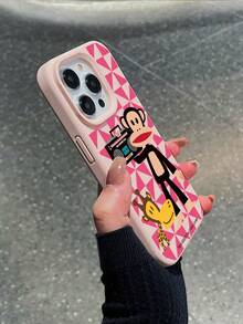 官方授權 Paul Frank 液態矽膠手機殼，全方位防摔相機保護，卡通猴子、長頸鹿、音樂播放器與三角形拼接圖案，新款適用 11/12/13/14/15/16/17/18 Pro Max 系列手機保護殼，節日禮物，日常通勤，日常防摔高吸引力款式 - 彩色 - 查看 4