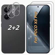 4pcs (2+2), Compatible With Xiaomi POCO M7/M7 Pro/M7 Ultra/F7/F7 Pro/F7Ultra/X6/X6 Pro/X7/F8 Pro/F8 Ultra/X8 Pro/X8 Pro Max Includes 2pcs High-Definition Transparent Screen Protectors + 2pcs Transparent Tempered Glass Lens Protectors, Screen Protector, Lens Protector, Device Protection, Fashion Design, Perfect Fit, Durable Glass, High-Quality Protective Film, Phone Screen Protector, Tempered Glass Protective Film, Phone Accessories User, Phone Care Kit, Thin Design, Smartphone Protective Film, Scratch-Resistant, Anti-Drop, Bubble-Free Tight Fit, Easy Installation - Clear - View 7