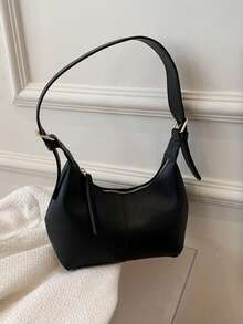 Minimalist Style Large Capacity Crossbody Bag/Handbag, Hobo Bag Minimalist Design, Solid Color, Lightweight, Portable - Suitable For Women, Beginners And White-Collar Professionals, Applicable For Girls, Women, Commuting, Shopping, Business Casual Style Women's Bag, Very Suitable For Office, Business Occasions And Work Use - Black - View 4