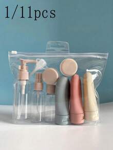 1/11pcs Travel Refillable Bottle Set With Funnel And Spatula, Macaron Color. Leak-Proof And Space-Saving, Easy To Fill. Ideal For Business Trips, Camping And Vacations, Perfect For Office Workers And Students. - Multicolor - View 2