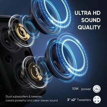 Bluetooth Speaker, Portable Wireless Karaoke Speaker, Wireless Speaker, Subwoofer, Wireless Bluetooth Sound System, FM Radio, With Ambient Lighting, Optional Microphone, Supports TF/USB, Suitable For Various Parties - View 4