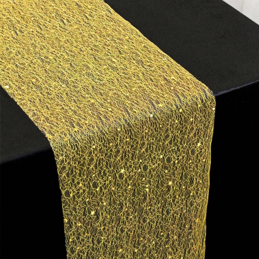 1 Roll Gold Star Polyester Fiber Table Runner, Durable And Wear-Resistant, Solid Color Exquisite, Suitable For Dining Room, Hotel, Wedding, Kitchen, Living Room And Other Dining Environments, Tabletop Decoration, Tabletop Display Design - View 1