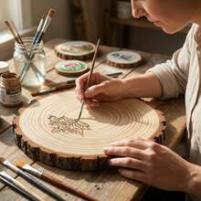 Large Wood Slices (9-10") – Rustic Wooden Rounds For Wedding Centerpieces, Event Decor, And Table Centerpieces Gifts Decors 1pcs - A - View 1
