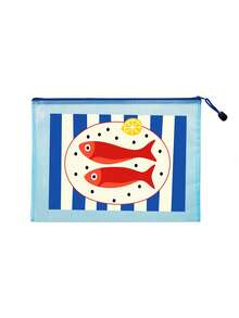 Waterproof Fashion Beach Bag With Cute Fish Pattern And Lemon Decoration, Ocean Theme Large Capacity Transparent Makeup Bag With Nylon Zipper, Lightweight Sun Protection Storage Bag, Multifunctional Storage Bag, Perfect For Swimming, Beach, Diving And Summer Vacation, Back To School Season, Gift For Friends, Family, Besties, Classmates, Also Unique Birthday Gift, Holiday Gift, Party Gift And Back To School Gift. - Multicolor - View 12