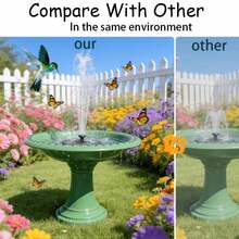 Solar Bird Bath Fountain Pump - Featuring Multiple Spray Modes | Freestanding Floating Fountain | Suitable For Gardens, Ponds, Swimming Pools, Fish Tanks, And Outdoor Environments - No Electricity Required | IP65 Rated - Black - View 2