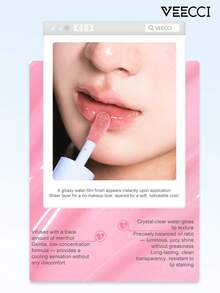VEECCI Glowing Moisturizing Lip Balm, Long-Lasting Natural Shine, Mirror-Like Glossy Hydration, Watery Highlight Lip Balm, Perfect For Makeup Beginners - #L01 Nude Smoky Pink - View 4