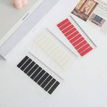 Solid Color Long Strip Transparent PET Index Tabs With Ruler Paper Card, Minimalist Writable Self-Adhesive Page Markers, Clear Sticky Flags For Book Annotation, Journal Making, School & Office Stationery Supplies - Multicolor - View 5
