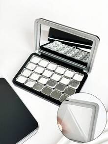 Caja de almacenamiento con espejo magnético extraíble, bandeja de almacenamiento para gel de arte de uñas, caja de almacenamiento para gel de estampado, caja de hierro con múltiples compartimentos para mezclar pintura acuarela - Multicolor - Ver 6