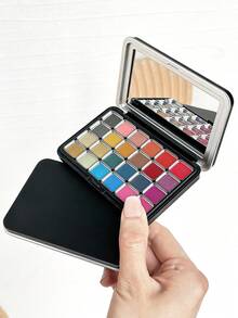 Caja de almacenamiento con espejo magnético extraíble, bandeja de almacenamiento para gel de arte de uñas, caja de almacenamiento para gel de estampado, caja de hierro con múltiples compartimentos para mezclar pintura acuarela - Multicolor - Ver 4