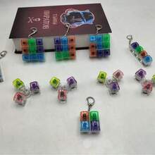 可旋轉鑰匙圈附可按壓鍵盤按鈕，成人與青少年紓壓玩具，包包掛飾 - 彩色 - 查看 4