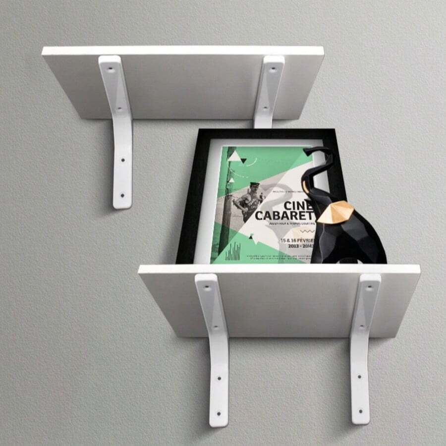 2-4 buah Braket Rak Gantung Tugas Berat Baja Hitam Segitiga Braket Penyangga Sudut Pemasangan Dinding Rak Perangkat Keras Furnitur DIY