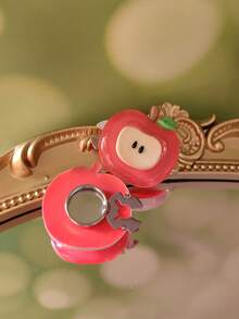 1PC/2PCS Apple Button Covers, Shirts Button Cover Clip On Button Covers Fashion Crystal Cufflinks Cover - Red - View 4