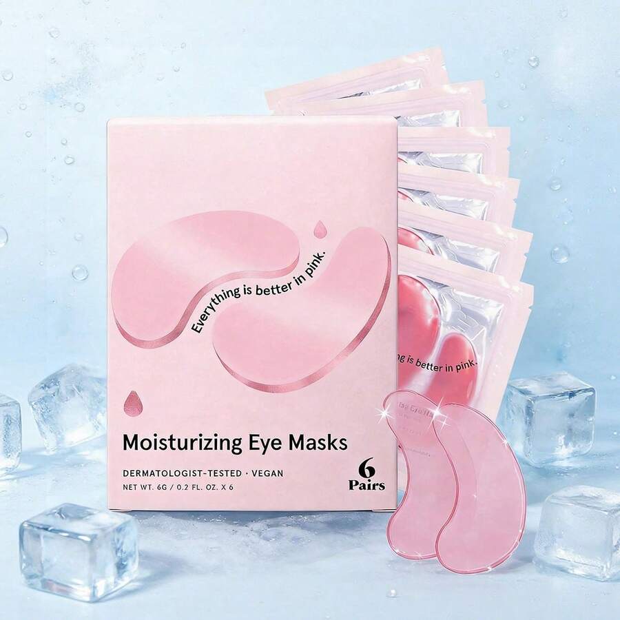 12pcs Eye Mask Patches,Pink Under Eye Masks For Hydration, Moisturizing Gel Eye Patches For Dry And Tired Looking Eyes, Nourishing Cooling Treatment For Everyday Skincare, Beauty Care,Birthday Gift, Mother'S Day Gift, Gift For Woman - Pink Moist - 查看 1