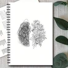 心理學大腦螺旋筆記本 1入 - 用於工作筆記與日記，心理健康意識禮品套裝手工藝用品 - F - 查看 4
